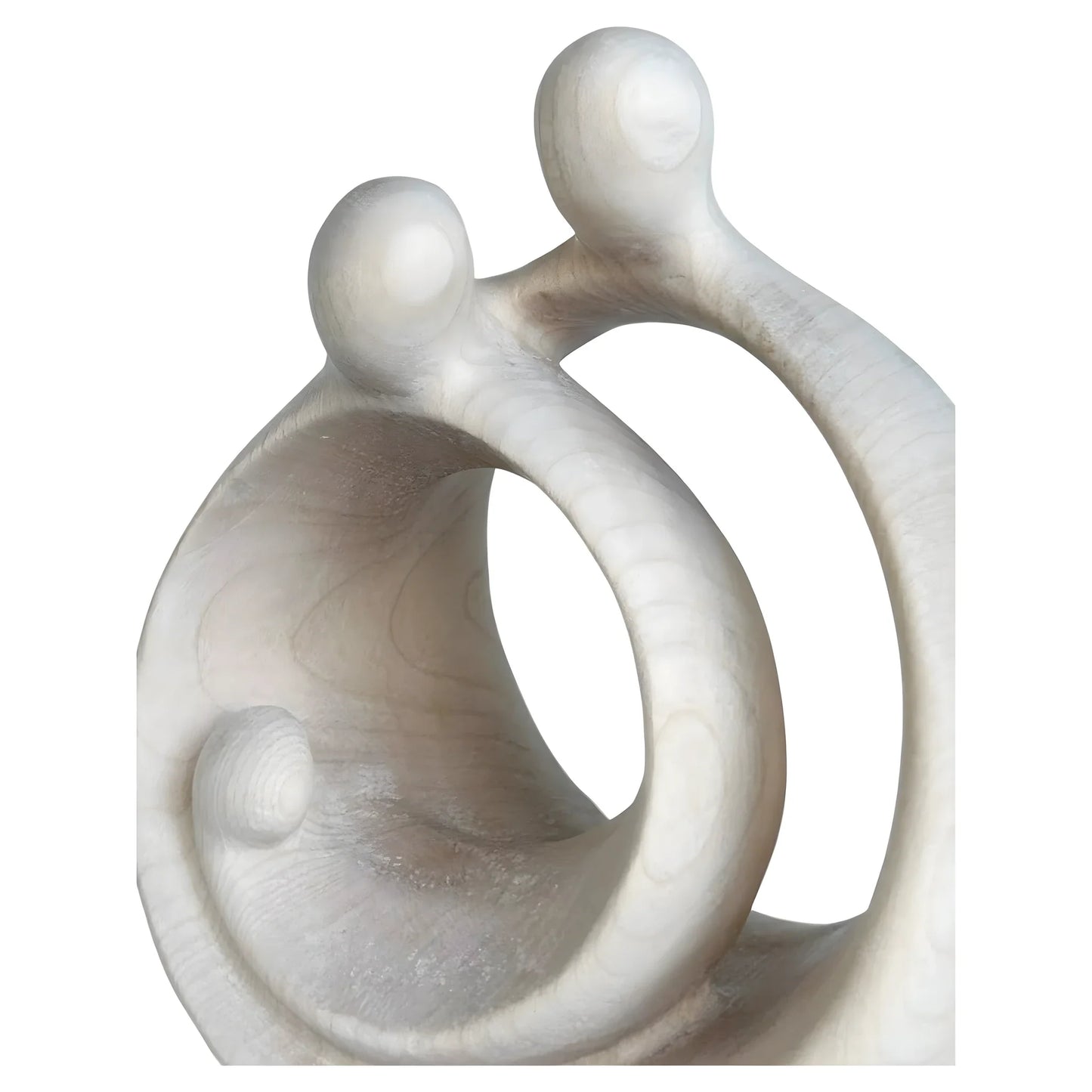 Modern Stylized Nativity Scene in Maple Wood – Family Embrace Sculpture