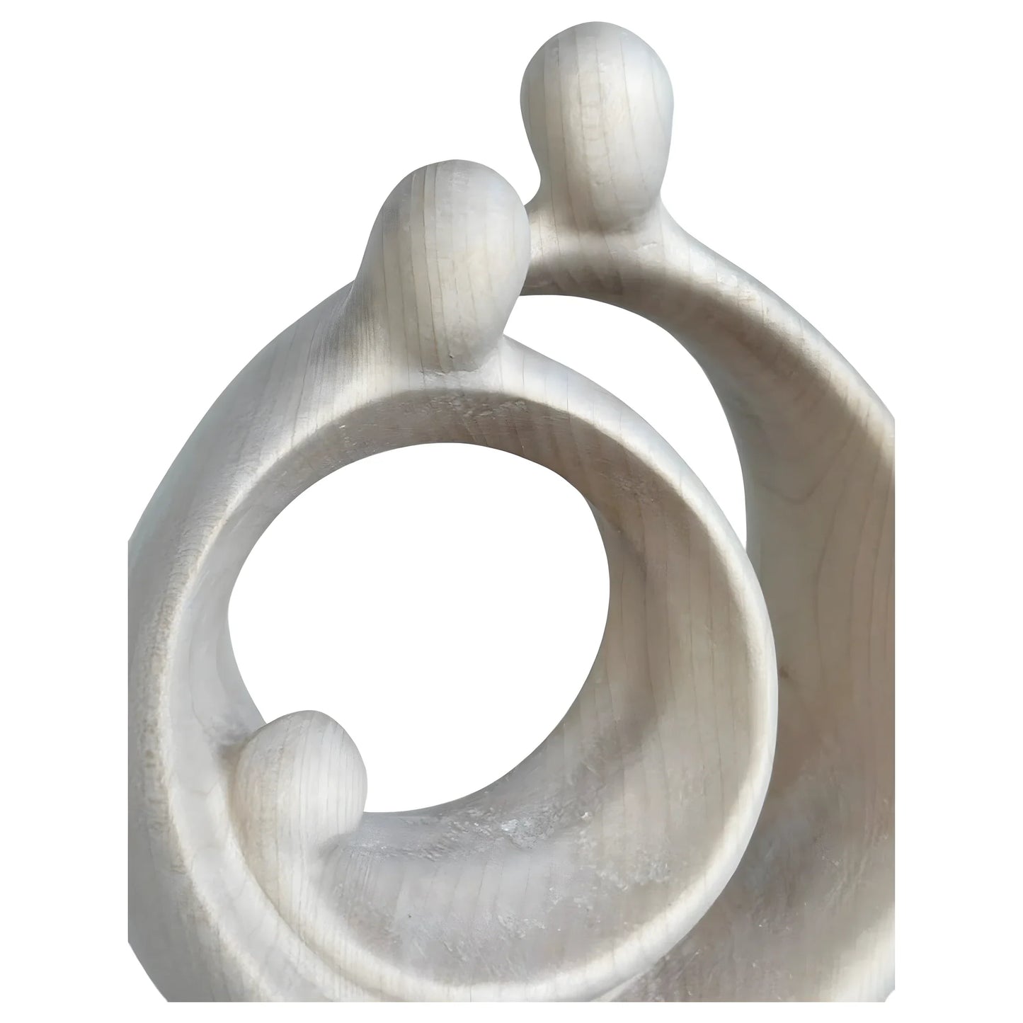 Modern Stylized Nativity Scene in Maple Wood – Family Embrace Sculpture