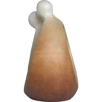 Modern Stylized Nativity Scene in Maple Wood – Family Embrace Sculpture