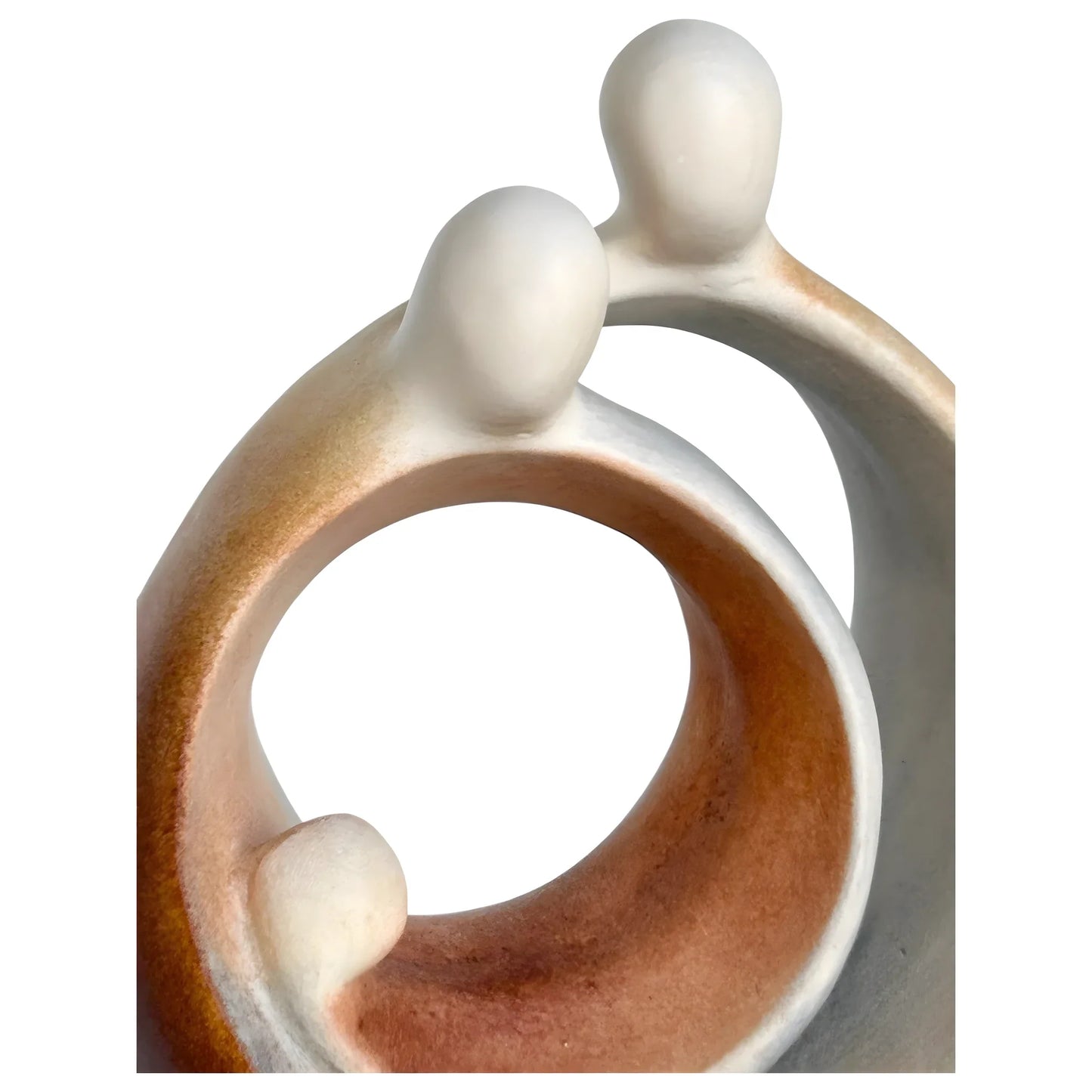 Modern Stylized Nativity Scene in Maple Wood – Family Embrace Sculpture