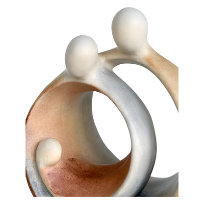 Modern Stylized Nativity Scene in Maple Wood – Family Embrace Sculpture