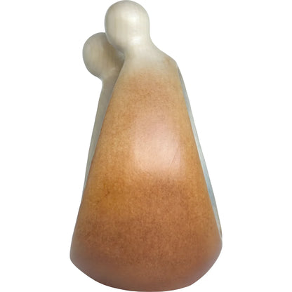 Modern Stylized Nativity Scene in Maple Wood – Family Embrace Sculpture