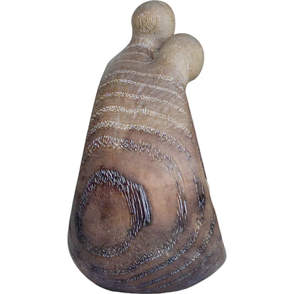Modern Stylized Nativity Scene in Maple Wood – Family Embrace Sculpture