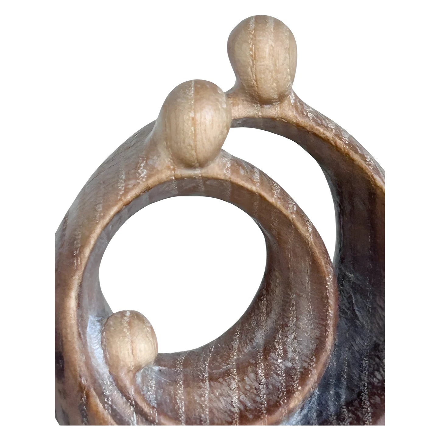 Modern Stylized Nativity Scene in Maple Wood – Family Embrace Sculpture