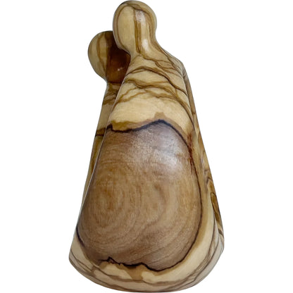 Modern Stylized Nativity Scene in Maple Wood – Family Embrace Sculpture