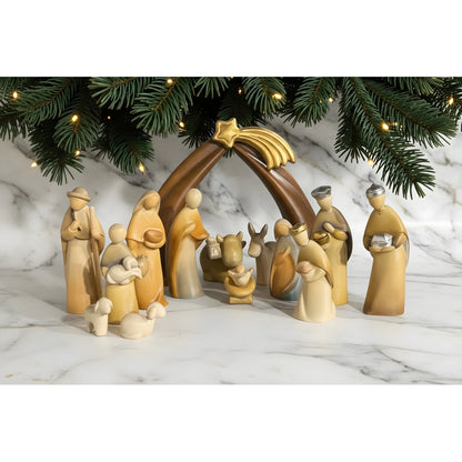 Stella Modern Maple Wood Nativity Scene