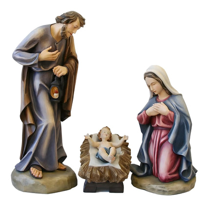 Nativity Val Gardena in Fiberglass | Monumental Holy Family Sculpture