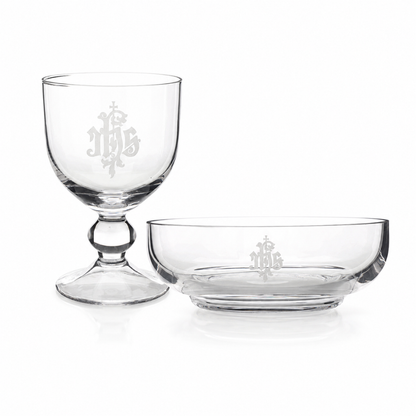IHS Glass Chalice & Bowl Set