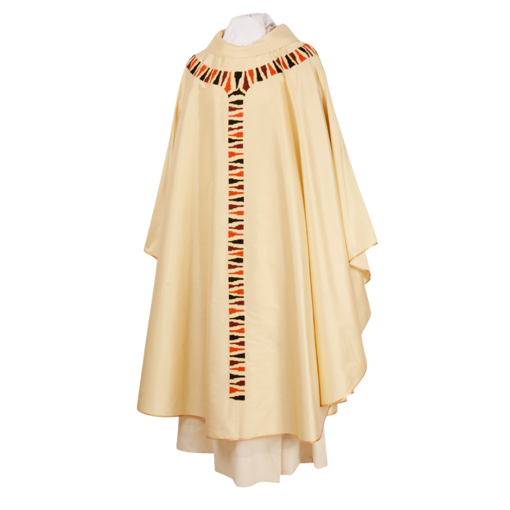 Pure Wool Embroidered Vatican Chasuble - Available in 4 Liturgical Colours