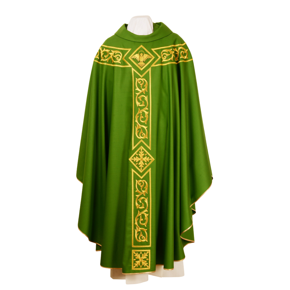 Pure Wool St Mark's Embroidered Chasuble - Available in 4 Liturgical Colours