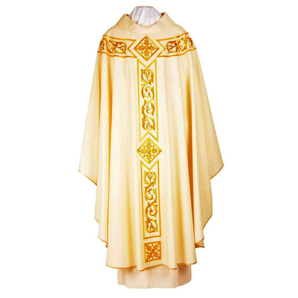 Pure Wool St Mark's Embroidered Chasuble - Available in 4 Liturgical Colours