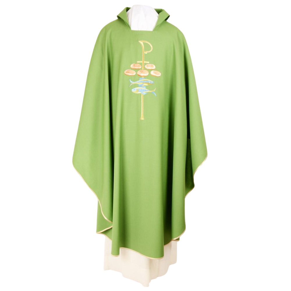 Loaves & Fish Pure Wool Chasuble - Available in 4 Liturgical Colours