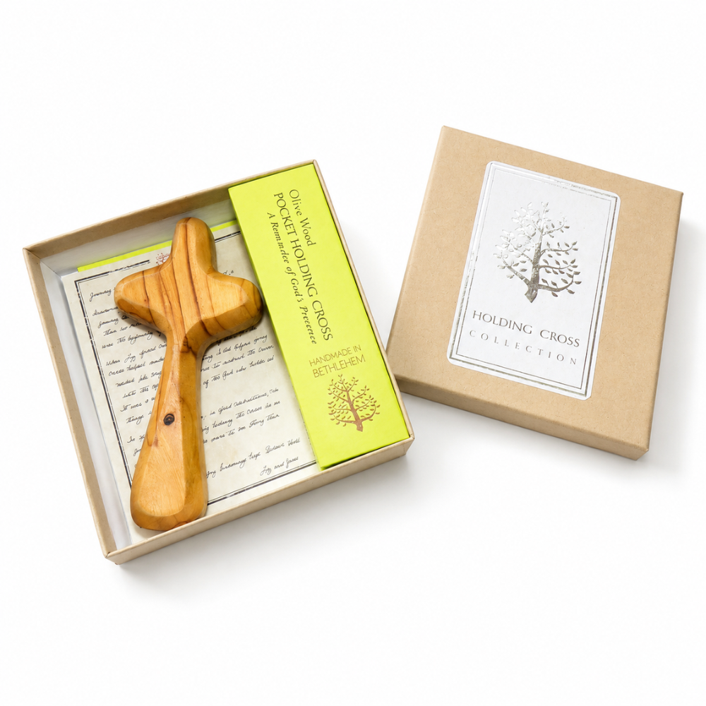 Pocket Holding Cross in Tan Box