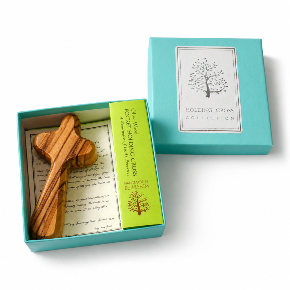 Pocket Holding Cross in Turquoise Box
