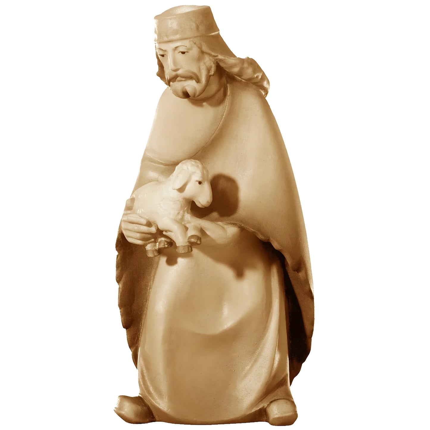 Shepherd with Lamb in Maple Wood