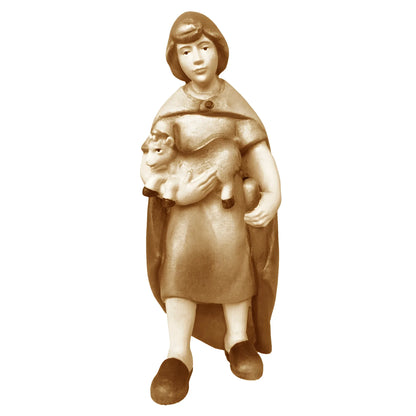 Shepherd with Lamb in Maple Wood