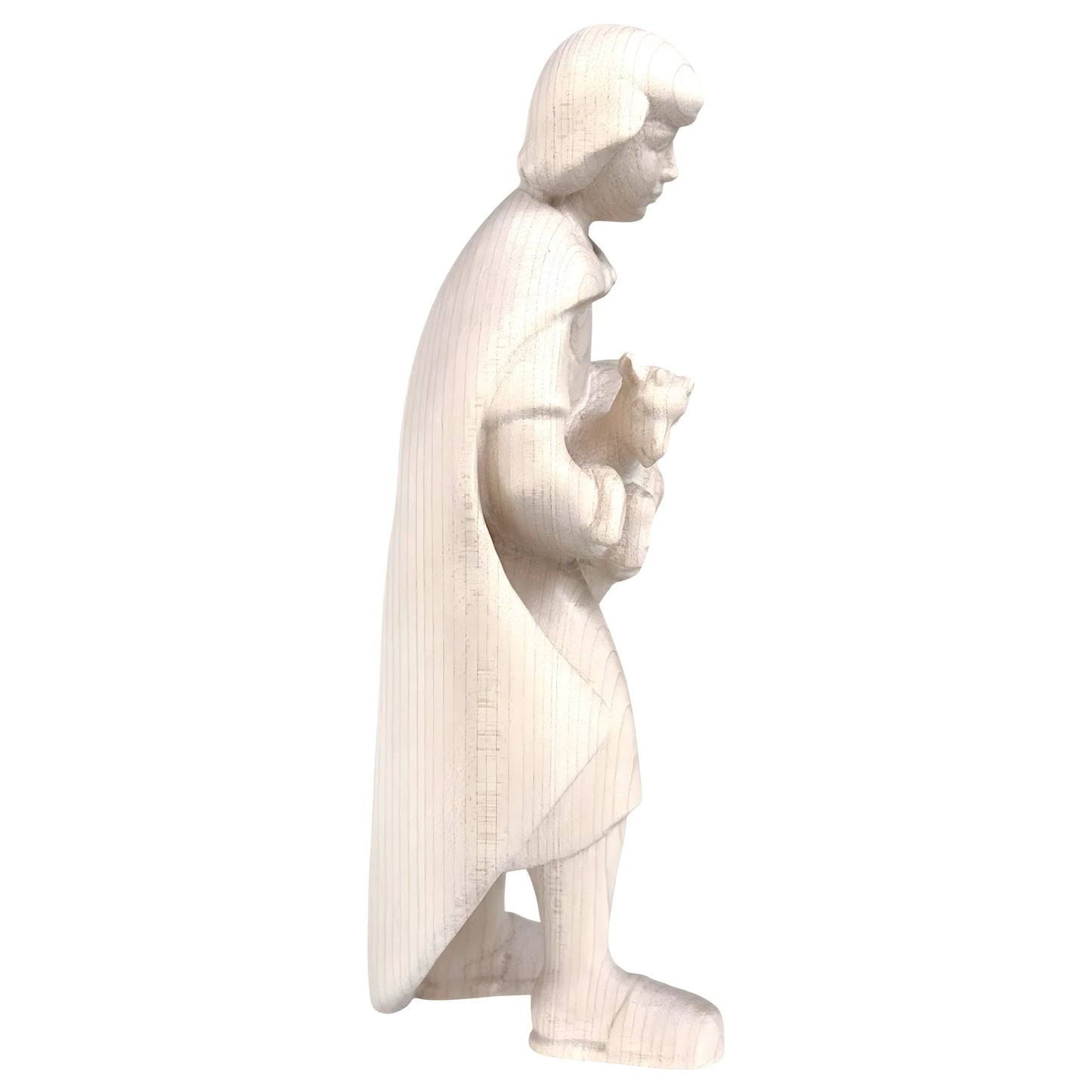 Shepherd with Lamb in Maple Wood