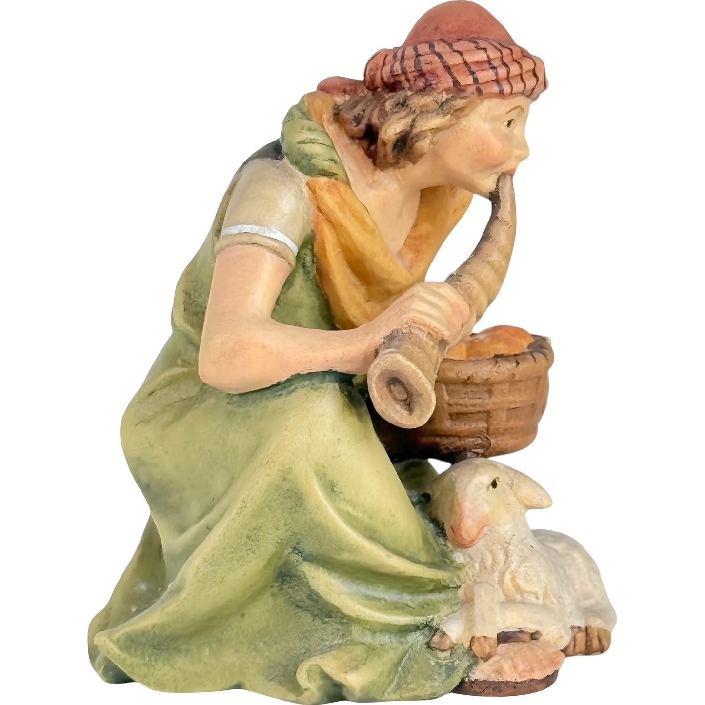 Shepherd with Horn and Lamb - Maple Wood