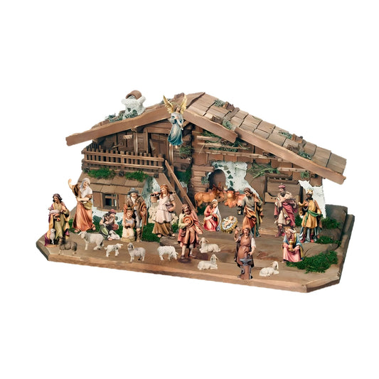 Complete 27pc Nativity Set With Stable