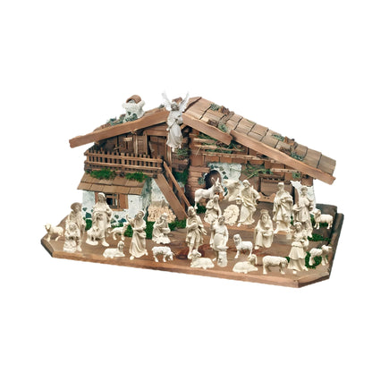 Complete 27pc Nativity Set With Stable