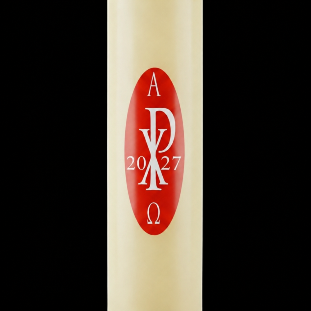 Red Chi-Rho Paschal Candle