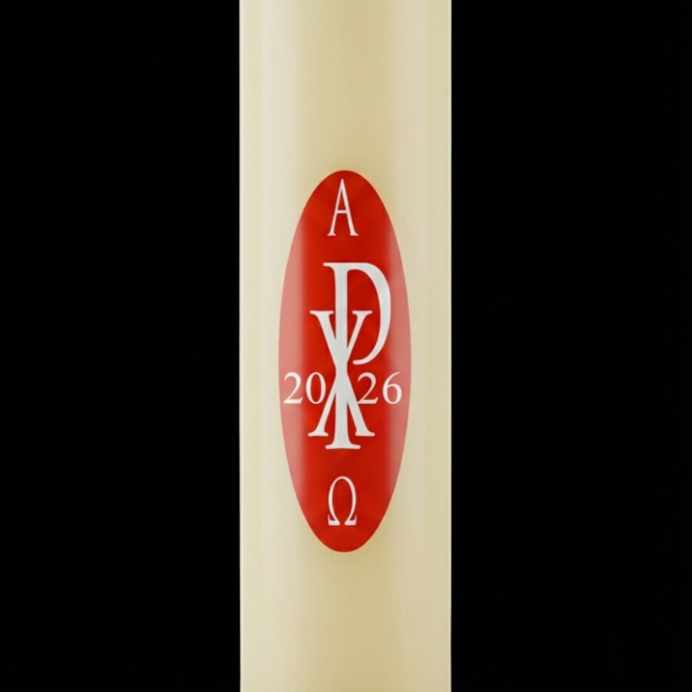 Red Chi-Rho Paschal Candle
