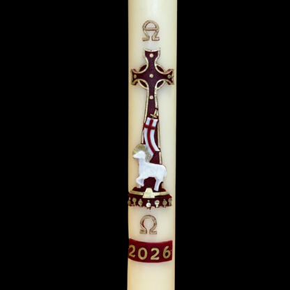 Red Lamb of God Paschal Candle