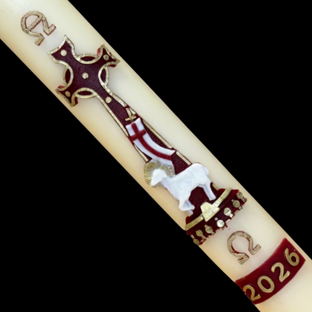Red Lamb of God Paschal Candle