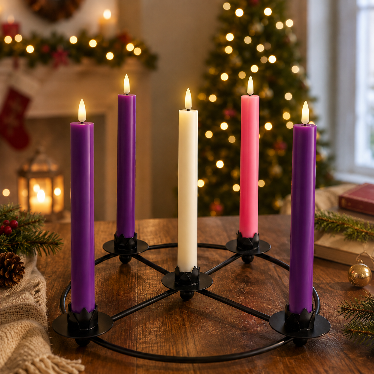 Remote-Control LED Advent Candle Set of 5