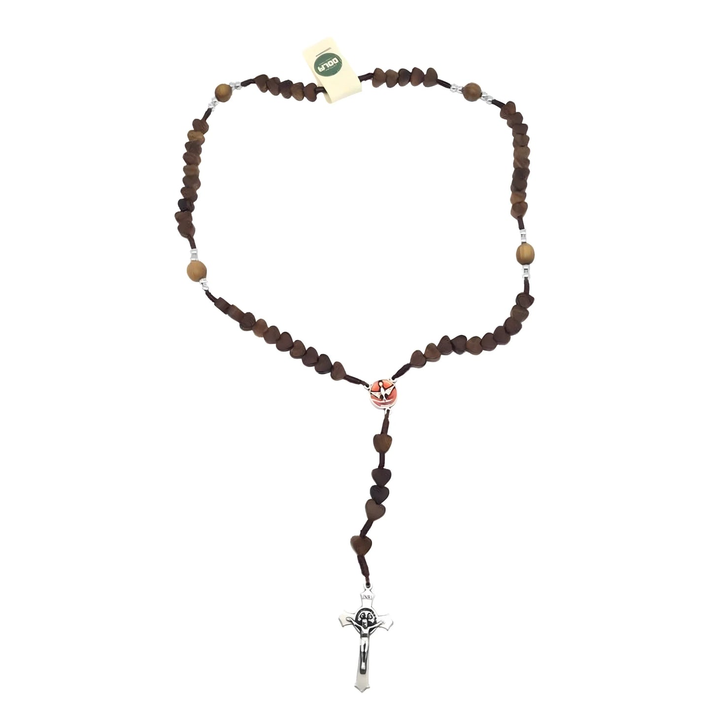 Rosary in Olive wood with Hearts 14 inches