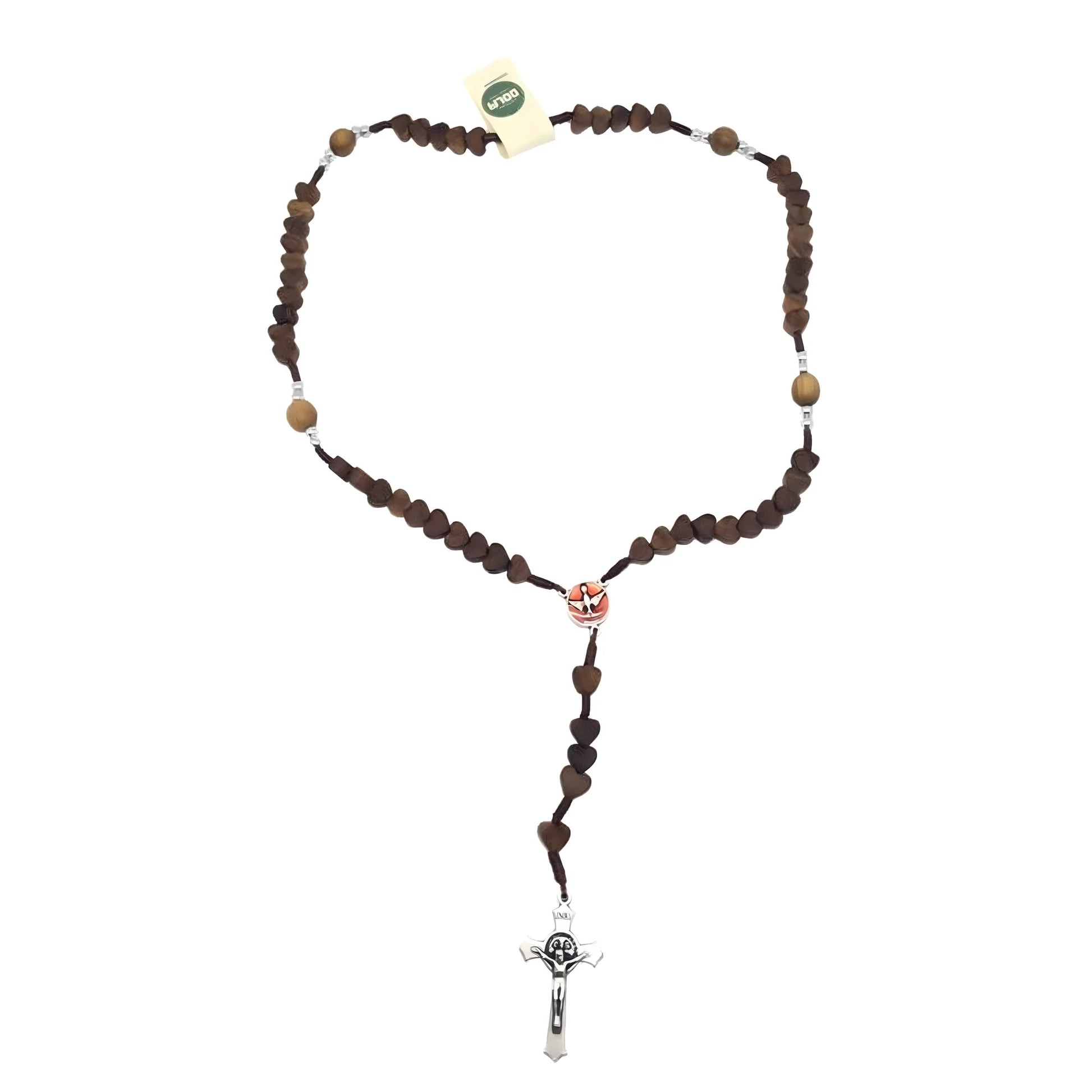 Rosary in Olive wood with Hearts 14 inches
