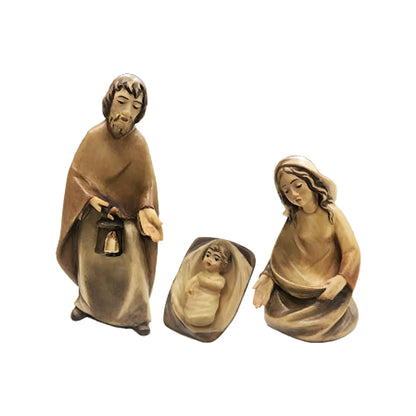 Holy Family Nativity in Maple Wood, Hand-Carved from Val Gardena