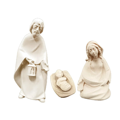 Holy Family Nativity in Maple Wood, Hand-Carved from Val Gardena