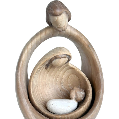Sacred Family Modern Minimalist Nativity Scene - Wood Sculpture