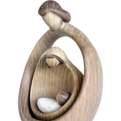 Sacred Family Modern Minimalist Nativity Scene - Wood Sculpture