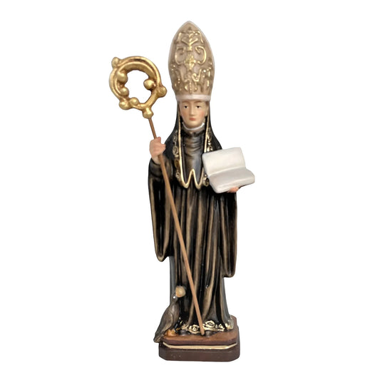 Saint Benedict of Norcia: Hand-Carved Wooden Statue from Val Gardena