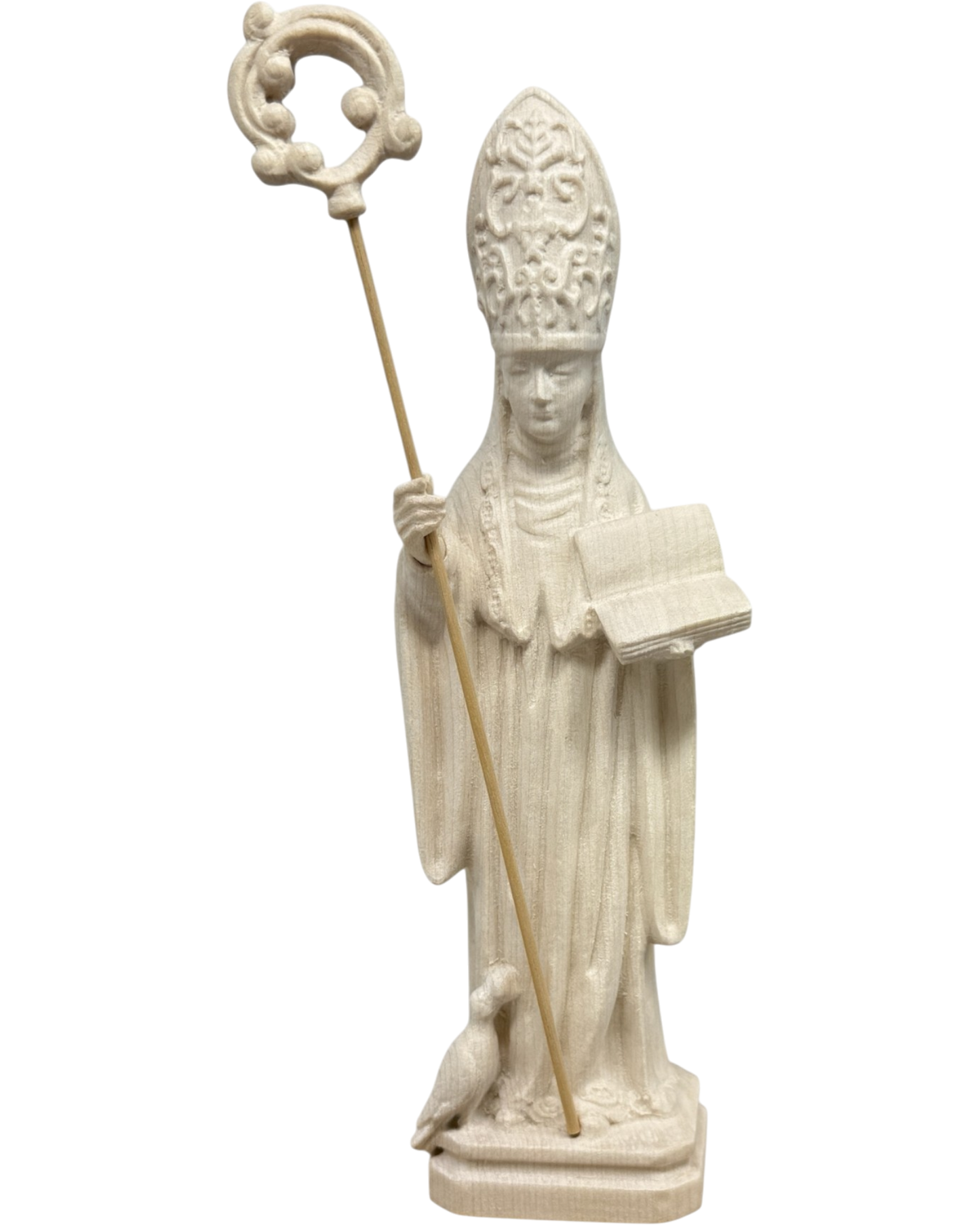 Saint Benedict of Norcia: Hand-Carved Wooden Statue from Val Gardena