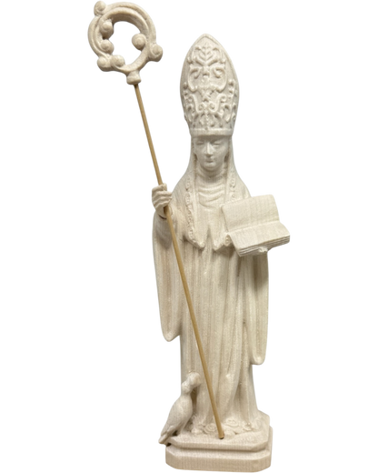 Saint Benedict of Norcia: Hand-Carved Wooden Statue from Val Gardena