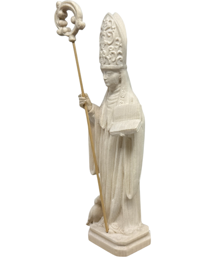 Saint Benedict of Norcia: Hand-Carved Wooden Statue from Val Gardena
