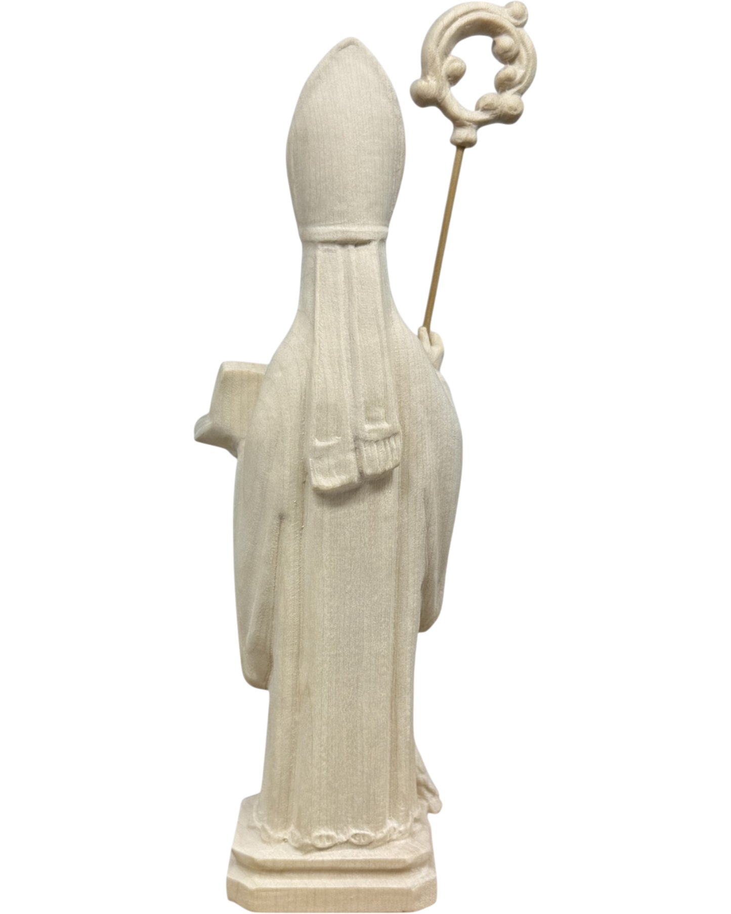 Saint Benedict of Norcia: Hand-Carved Wooden Statue from Val Gardena