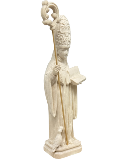 Saint Benedict of Norcia: Hand-Carved Wooden Statue from Val Gardena