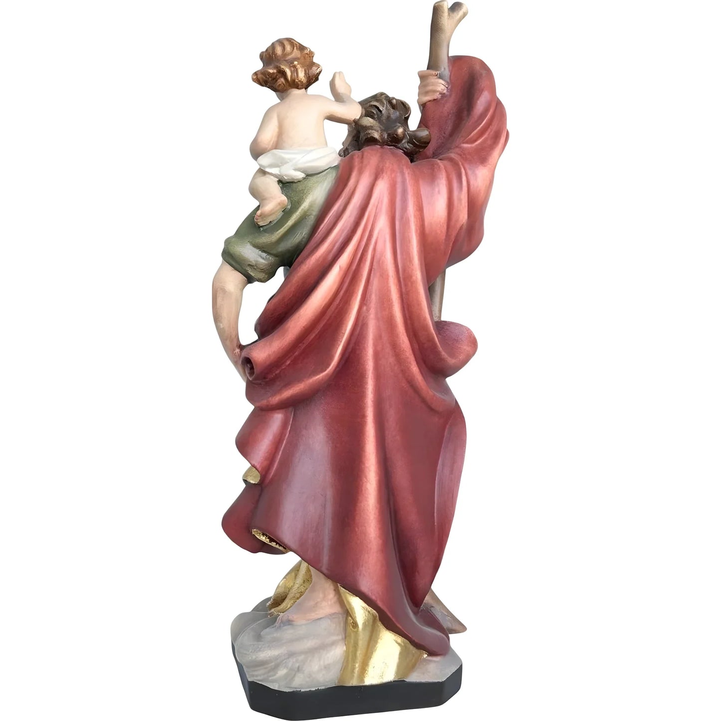 Saint Christopher, Patron Saint of Travelers, Wood Carving from Val Gardena