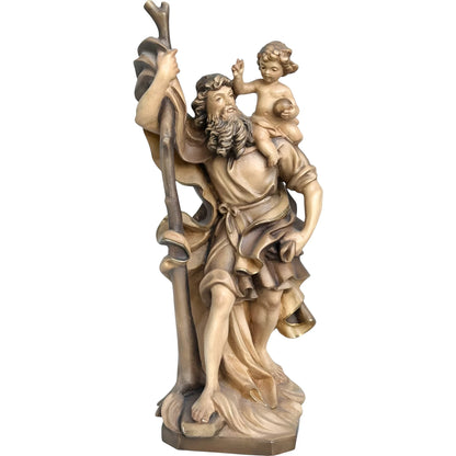 Saint Christopher, Patron Saint of Travelers, Wood Carving from Val Gardena