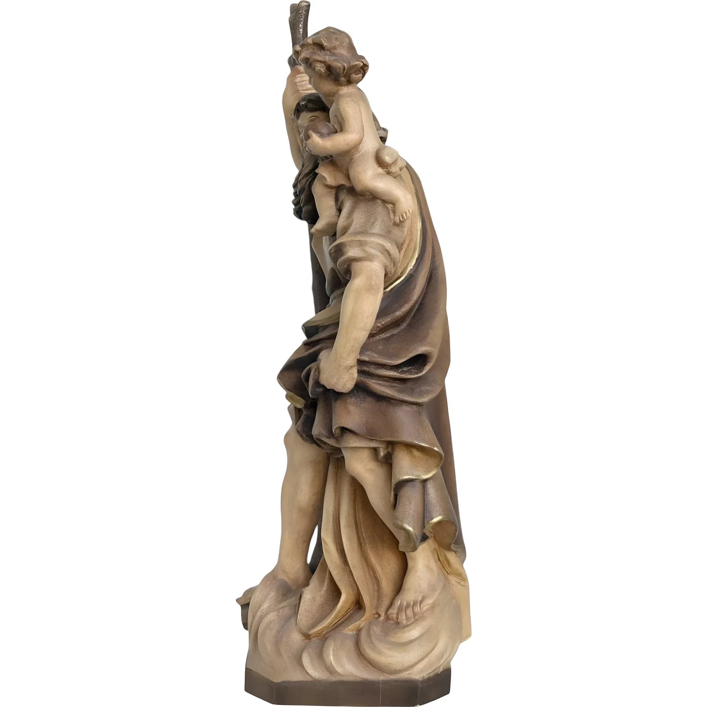 Saint Christopher, Patron Saint of Travelers, Wood Carving from Val Gardena