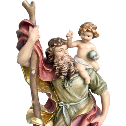 Saint Christopher, Patron Saint of Travelers, Wood Carving from Val Gardena