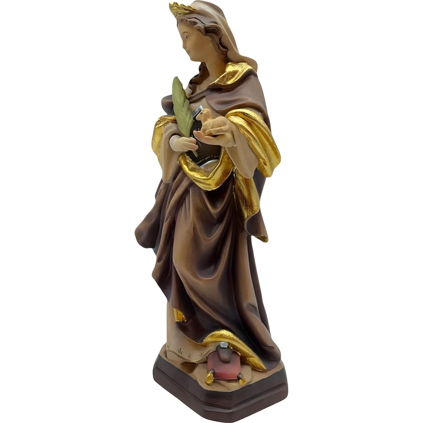 Sculpture Saint Agnes in Maple and Linden Wood