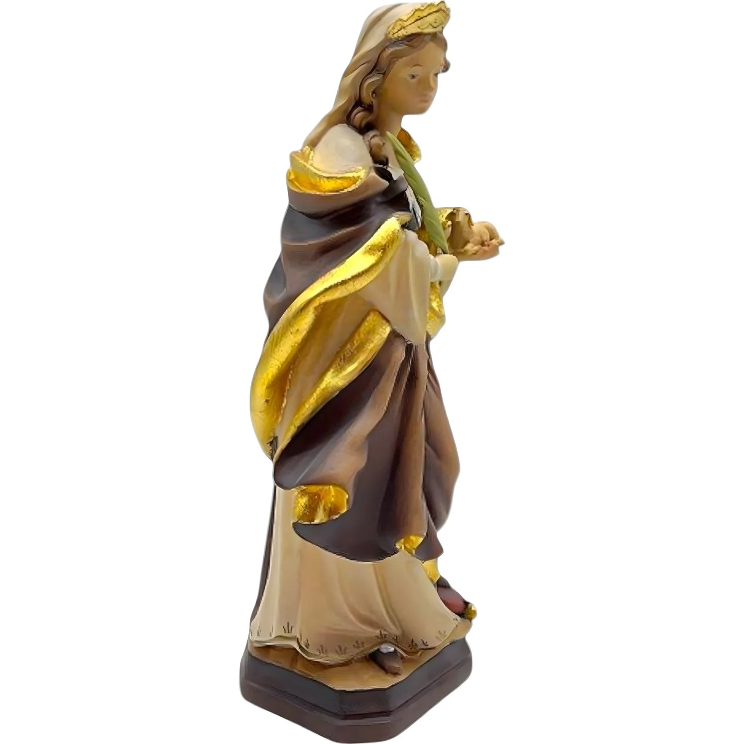 Sculpture Saint Agnes in Maple and Linden Wood