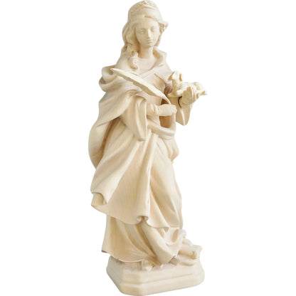 Sculpture Saint Agnes in Maple and Linden Wood