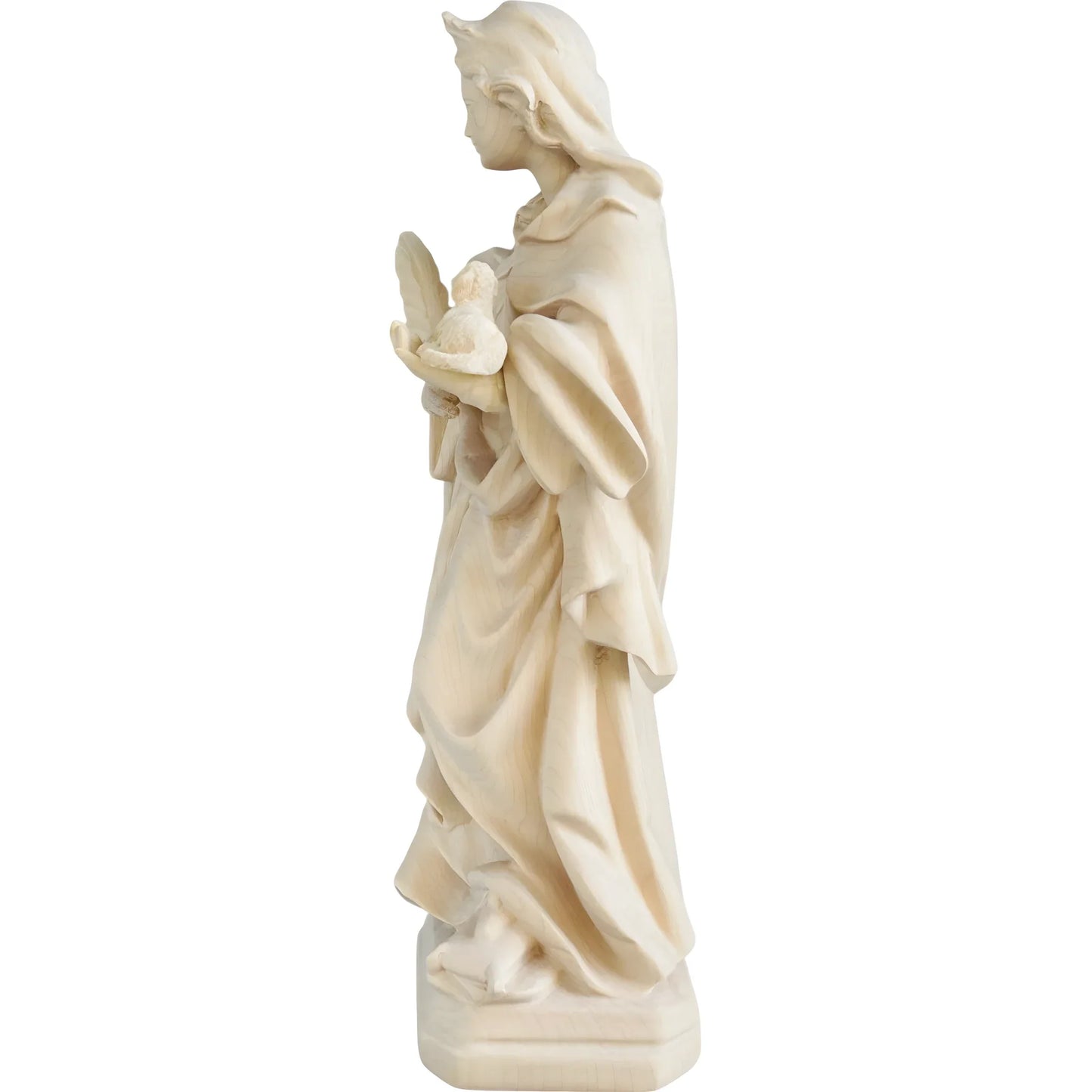 Sculpture Saint Agnes in Maple and Linden Wood