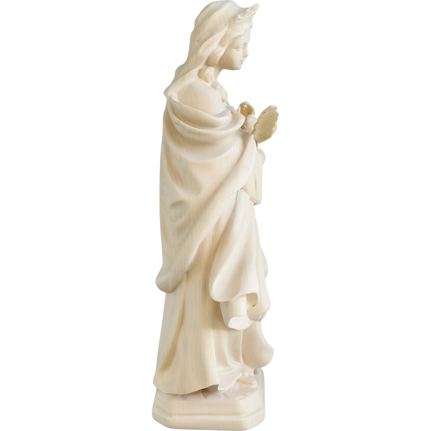 Sculpture Saint Agnes in Maple and Linden Wood